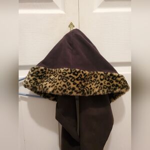 Hooded Scarf Women's Leopard Print
